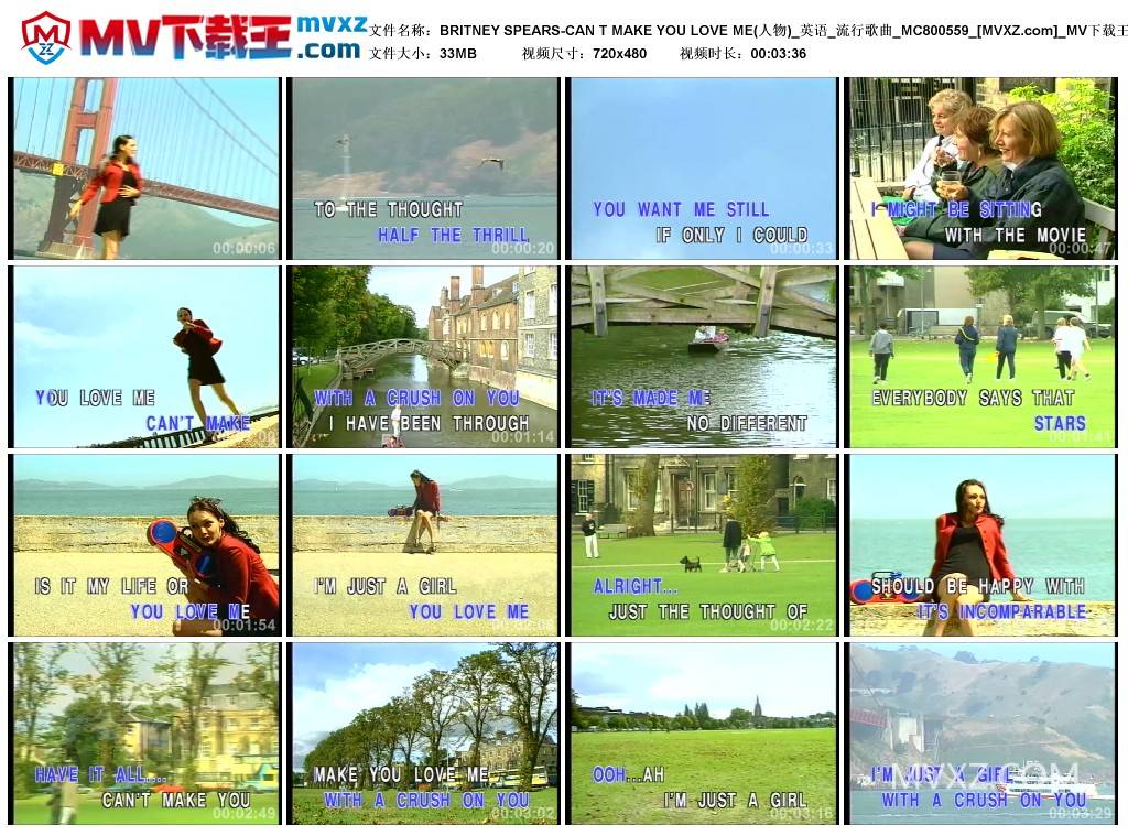 BRITNEY SPEARS-CAN T MAKE YOU LOVE ME(人物)_英语_流行歌曲_MC800559